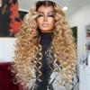 13X4 Honey Blonde Lace Front Wig Transparent Hd Lace Frontal Wig Preplucked Curly Human Hair Wigs For Women Honey Blonde 14inches#13x4 Frontal Wig 150 view 1