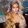 13X4 Ash Blonde Body Wave Human Hair Wig 13X6 Hd Lace Frontal Wig 30 Inch Ombre Lace Front Wigs For Women Ombre Ash Blonde 22inches#4x4 Closure Wig 150 view 2