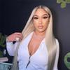 13X4 Ash Blonde Ombre Lace Front Human Hair Wigs Preplucked Full Lace Frontal Wig 13X6 Straight Wig With Baby Hair 13x4 Frontal Wig 8inches#150% view 1