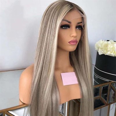 13X4 Ash Blonde Lace Front Human Hair Wigs 13X6 Straight Wig Brown Glueless Wigs Highlight Wig 4x4 Closure Wig 150 30inches