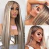 13X4 Ash Blonde Lace Front Human Hair Wigs 13X6 Straight Wig Brown Glueless Wigs Highlight Wig 4x4 Closure Wig 150 30inches view 3