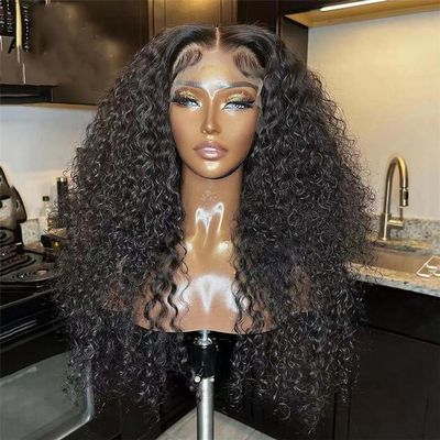 30 Inch Cury Lace Front Human Hair Wigs 13X4 Hd Transparent Lace Wigs 13X6 Water Wave Wig For Women 13x6 Frontal Wig 28inches#180 Density