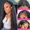 30 Inch Cury Lace Front Human Hair Wigs 13X4 Hd Transparent Lace Wigs 13X6 Water Wave Wig For Women 360 Lace Frontal 28inches#200 Density view 4