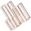 Alipis 3-grid Glass Makeup Brush Holder Desktop Pen Organizer Versatile Makeup Storage Brush Rack view 1