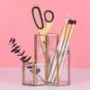 Alipis 3-grid Glass Makeup Brush Holder Desktop Pen Organizer Versatile Makeup Storage Brush Rack view 3