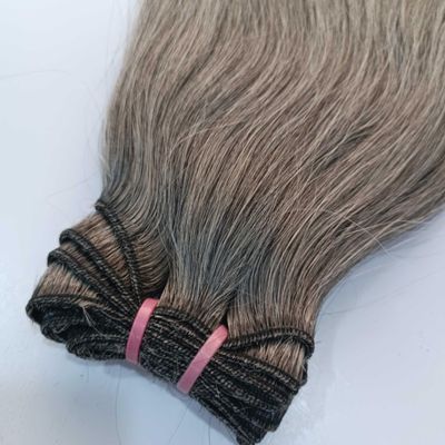 100% Raw Unprocessed Indian Grey Straight Human Hair Weft (3 Bundles), Natural Grey Salt and pepper 3 Bundle (100 grams x 3-300 Grams) - 3 Bundle deal (14/14/14)