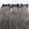 100% Raw Unprocessed Indian Grey Straight Human Hair Weft (3 Bundles), Natural Grey Salt and pepper 3 Bundle (100 grams x 3-300 Grams) - 3 Bundle deal (20/20/20) view 1