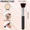 Baderke 20 Pcs Flat Top Foundation Brush Kabuki Cosmetics Synthetic Dense Face Blush Makeup Brush for Liquid, Cream, Powder, Blending, Buffing, Stippling Face Makeup Tools view 3