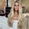 13X6 Body Wave Lace Front Wig Ash Blonde Pre Plucked Highlight Wigs 360 Hd Lace Frontal Wig For Women 360 Frontal Wig 18inches#130 Density view 1