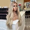 13X6 Body Wave Lace Front Wig Ash Blonde Pre Plucked Highlight Wigs 360 Hd Lace Frontal Wig For Women 360 Frontal Wig 18inches#130 Density view 3
