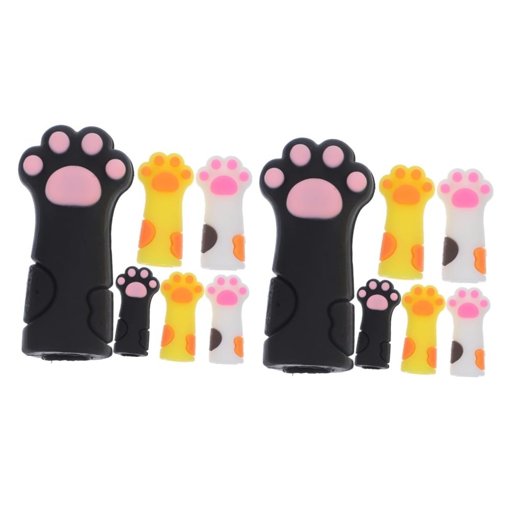 ABOOFAN 2sets Silicone Cuticle Scissors Protector Cap Cat Design Safe Tweezer Covers for Nail Care 6pcs*2