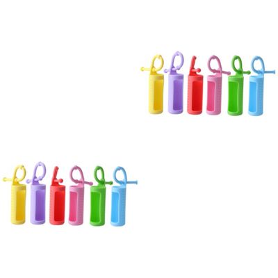 ABOOFAN 12pcs Silicone Bottle Case Roller Bottle Protective Cover Beads Sleeves for Travel and Storage Multi-color