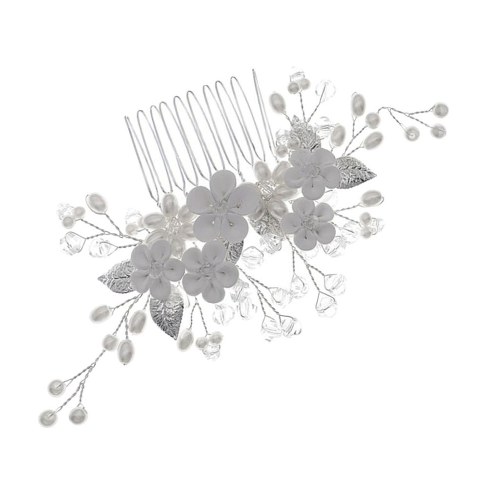 Beavorty 2pcs Lovely Flower Elements Hair Comb for Brides Elegant Decorative Side Comb Clip Lightweight Wedding Hair Accessory for Special Occasions Parties and Daily Wear