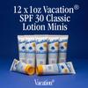 Vacation Mini Classic Sunscreen SPF 30, Water-Resistant, Bulk Suntan Lotion, Bachelorette Party Favors, Beach Must Haves, Traveling Essentials, Travel Size, 1 Fl. Oz. (Value Pack of 12) view 2