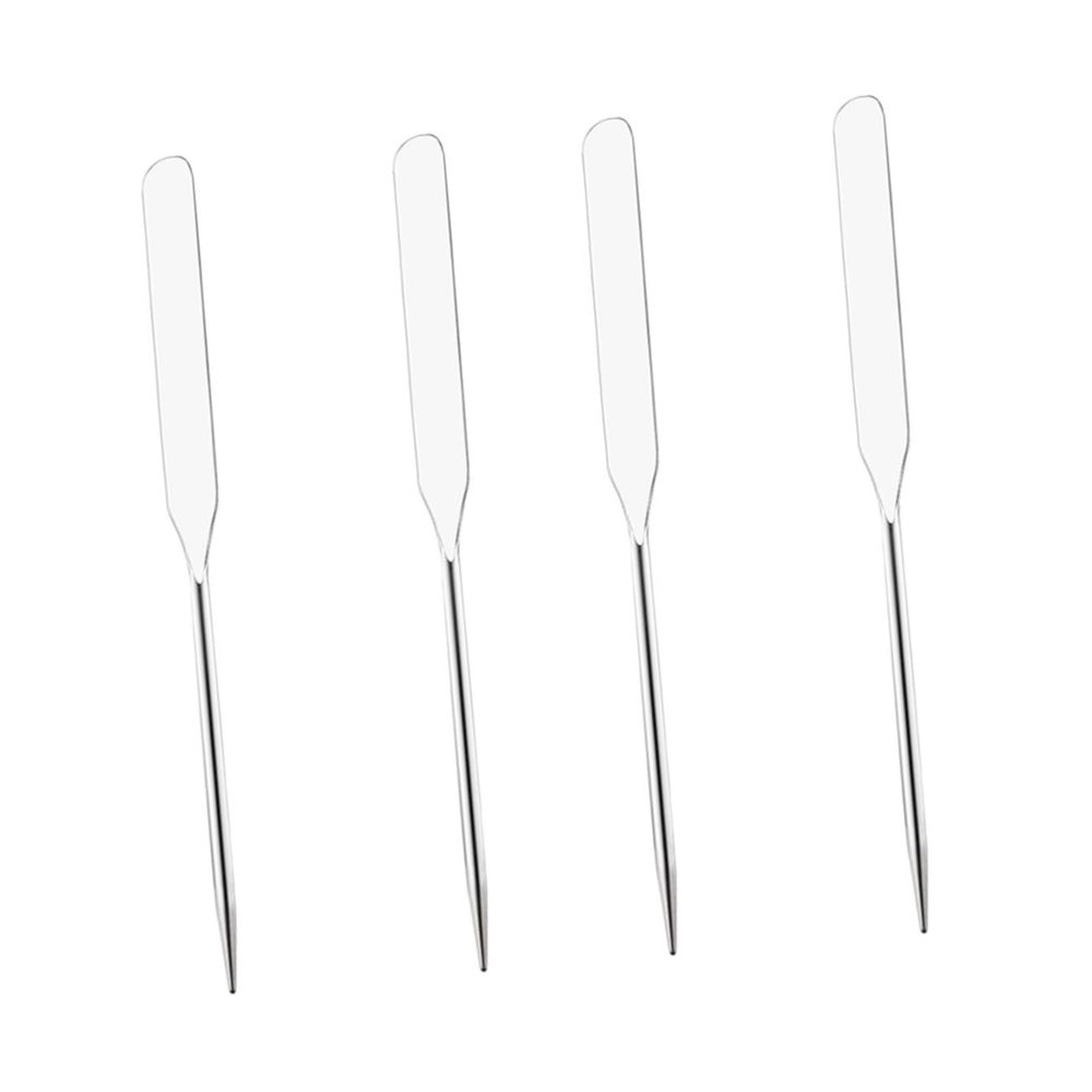 Beavorty 4pcs Stainless Steel Makeup Spatula Handle Mixing Tool for Cosmetics Paint and Nail Art Easy to Clean for Home and