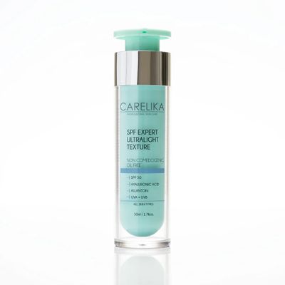 CARELIKA Face Sunscreen, SPF 50, UVA UVB Protection, Ultralight Texture