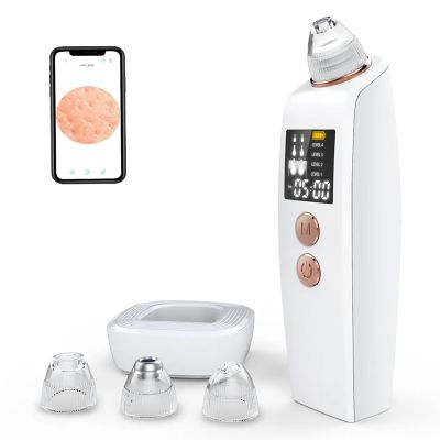 Blackhead Extractor Tool, Blackhead Instrument with 30w HD Camera, Blackhead Remover Pore Vacuum, Connect with Smartphone/4 Suction Power/4 Probes/Real-Time Skin Screen, for Salon Personal Home