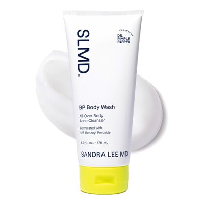SLMD by Dr. Pimple Popper BP Body Wash 5% Benzoyl Peroxide Exfoliating Cleanser for Clearer, Smoother-Looking Skin 6 fl. oz Skincare