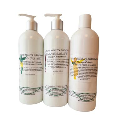 Bare Beauty Naturals Large CURL Box 16 oz each (16oz Calilove C. & Roots&Culture M. pour top, 16 oz Licorice Root Shampoo)