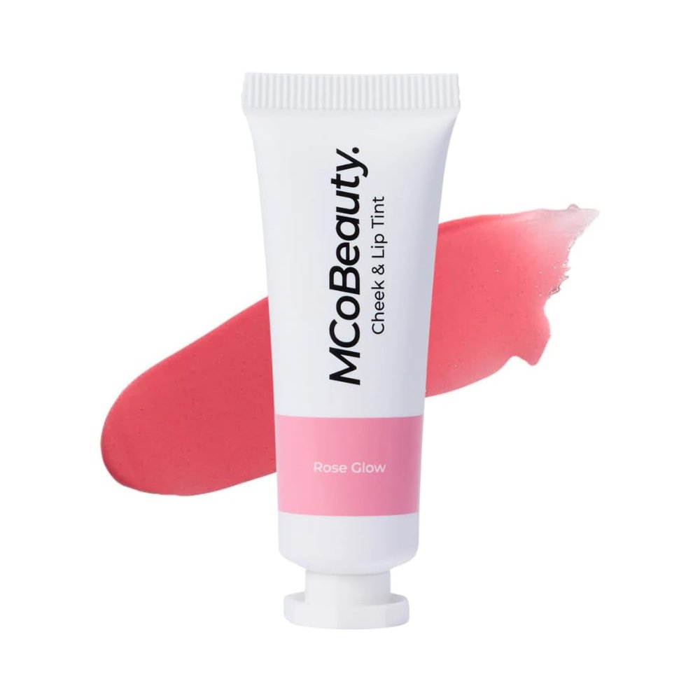 MCoBeauty - Cheek and Lip Tint - Dewy Gel-Cream Formula for Buildable Color - With a Soft Radiant Finish - Rose Glow Shade - Tinta para Labios, Liquid blush for Cheeks & Lips