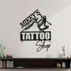 Personalized Tattoo Shop Wall Art Business Custom Metal Sign 8x8 inches Black Power Coated Home Tattoo Shop Decor Birthday Christmas Gift (style 18) view 1