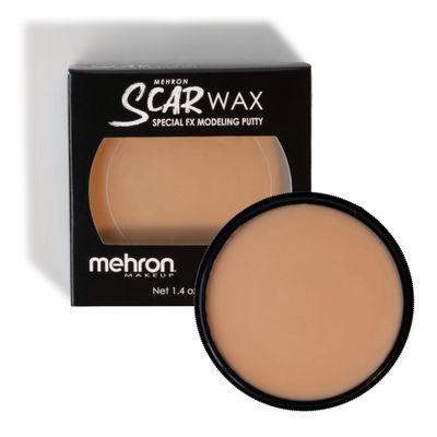 Mehron Scar Wax Special FX Modeling Putty | Moldable Soft Wax for Special FX | Made in the USA | Scar Wax SFX Makeup for Creating Fake Scars, Fake Wounds, Cosplay & Halloween Effects (40 g) (Light)