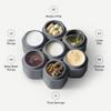 Cadence Travel Containers Haircare Capsule Set - Magnetic Containers with Lids,Carry On Travel Essentials For Women/Men - 3 Flex Mediums (1.32oz) - Shampoo, Conditioner & Comb Icon Labels - Charcoal view 4