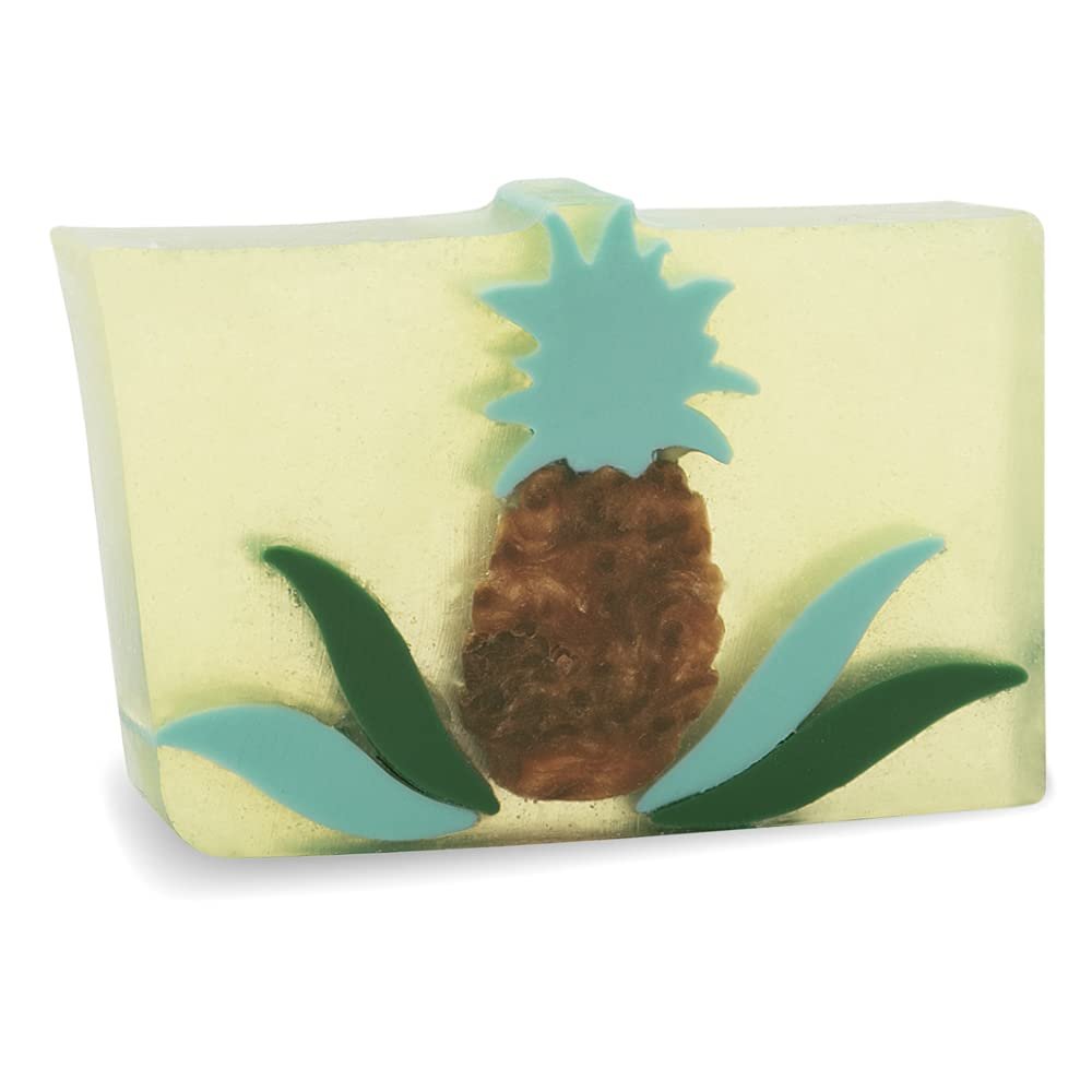 Primal Elements Glycerin Bar Soap | Helps All Skin Types, Sensitive, Oily & Dry Skin | NO PARABENS, VEGAN, GLUTEN FREE, 100% VEGETABLE BASE - (Pineapple)