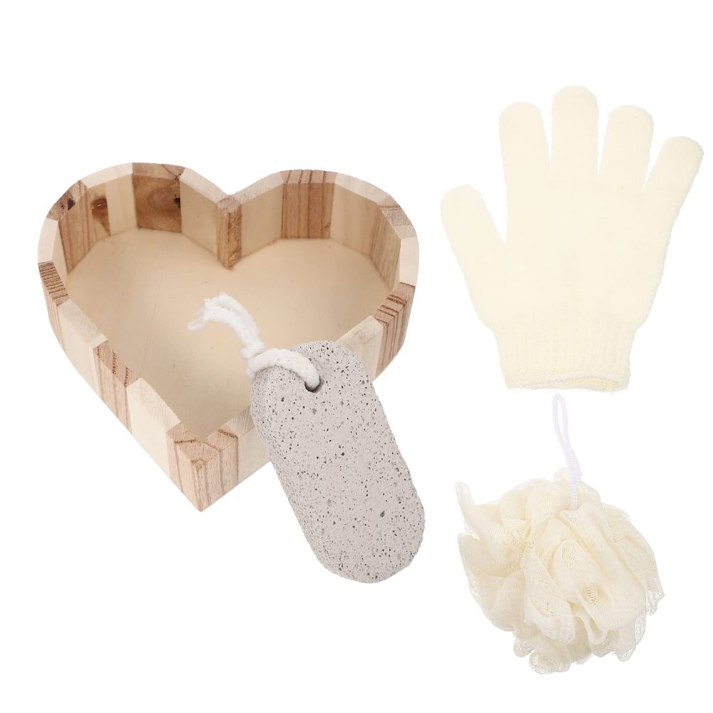 Beavorty 2sets Bucket Bath Accessories Complete Bathing Kit Body Scrubber Set for Women