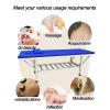 Massage Table Portable, 2-Section Portable Lash Bed for Eyelash Extensions Beauty Tattoo Table, with Artificial Leather and Humanized Head Hole, Spa Bed (Color : Blue) view 2