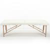 Foldable Massage Table Adjustable Height, Massage Spa Bed, Massage Therapy Table with Beech Stands, Adjustable 2 Fold Salon Bed with Leather, Portable Lash Bed (Color : Off White, Size : 185 * 60cm-A view 1