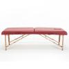 Foldable Massage Table Adjustable Height, Massage Spa Bed, Massage Therapy Table with Beech Stands, Adjustable 2 Fold Salon Bed with Leather, Portable Lash Bed (Color : Wine red, Size : 185 * 70cm-A) view 1