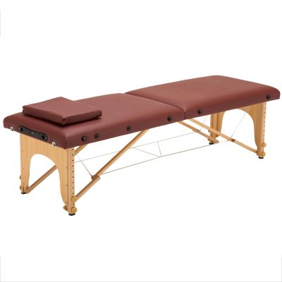 Massage Tables Portable Adjustable Height, 2-Section Portable Lash Bed for Eyelash Extensions Beauty Tattoo Table Adjustable, Salon Bed Lightweight, with Headrest (Color : Wine red, Size : 185 * 70cm
