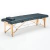 Foldable Massage Table Adjustable Height, Massage Spa Bed, Massage Therapy Table with Beech Stands, Adjustable 2 Fold Salon Bed with Leather, Portable Lash Bed (Color : Navy Blue, Size : 185 * 60cm-A view 1