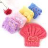 orkly Dry Hair Cap Coral Fleece Quick Drying Bow Shower Cap Dry Hair Towel Absorbent Quick Drying Gift view 3