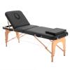 Adjustable Massage Table, Professional Massage Table Foldable Massage Bed 3 Fold with High Density Sponge, Robust Beechwood Legs, with Waterproof Leather (Color : Black, Size : 186 * 60cm) view 1
