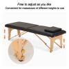 Adjustable Massage Table, Professional Massage Table Foldable Massage Bed 3 Fold with High Density Sponge, Robust Beechwood Legs, with Waterproof Leather (Color : Black, Size : 186 * 60cm) view 3