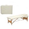 Adjustable Massage Table, Adjustable 2 Fold Salon Bed with PVC Leather, Includes Headrest and Armrests, Massage Therapy Table Beech Wood (Color : Off White) view 1