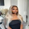 13x4 Hd Lace Frontal Wig, Preplucked, Bleached Knots, Undectectable Lace (Straight) (20 Inch, 13x4 Lace, Ash Blonde) view 2