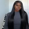 13x4 Hd Lace Frontal Wig, Preplucked, Bleached Knots, Undectectable Lace (Straight) (30 Inch, 13x4 Lace, Jet Black) view 2