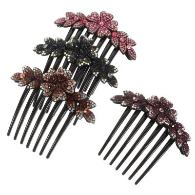 Beaupretty 4pcs Sparkly Rhinestone Hair Combs for Women Gradient Colors Bridal Accessories for Prom and Wedding Hairstyles Decorative Side Combs for Bridesmaids and Special Occasions