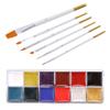 Beaupretty Vibrant 12 Grids Body Paint Palette with Brush Set Party Fancy Make Oil Painting for Adults Non-shedding Makeup view 1