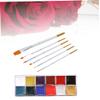 Beaupretty Vibrant 12 Grids Body Paint Palette with Brush Set Party Fancy Make Oil Painting for Adults Non-shedding Makeup view 3