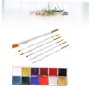 Beaupretty Vibrant 12 Grids Body Paint Palette with Brush Set Party Fancy Make Oil Painting for Adults Non-shedding Makeup view 4