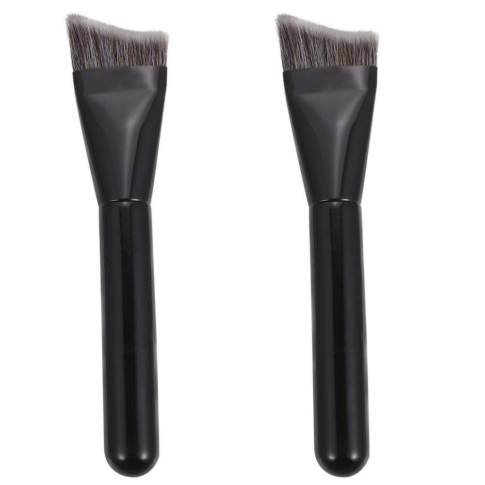 Beavorty 2 pcs makeup brush V- shaped Fixed- point Contouring Brush Black Contouring Brush foundation brush