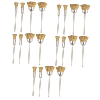 Beavorty 20pcs Nail Drill Polishing Brush and Cleaner Wire Bristles Nail Brush for