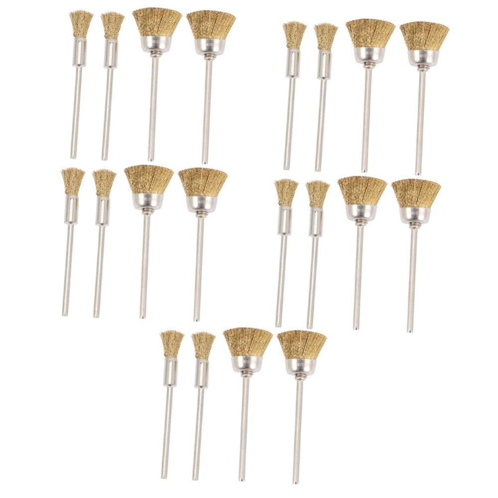 Beavorty 20pcs Nail Drill Polishing Brush and Cleaner Wire Bristles Nail Brush for
