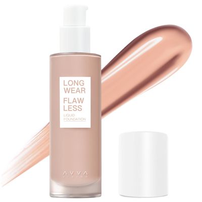 AVVA VISION Longwear Flawless Liquid Foundation Full Coverage Matte Lightweight Poreless Natural True Skin Tone, Pale Chestnut, 1 fl. oz.
