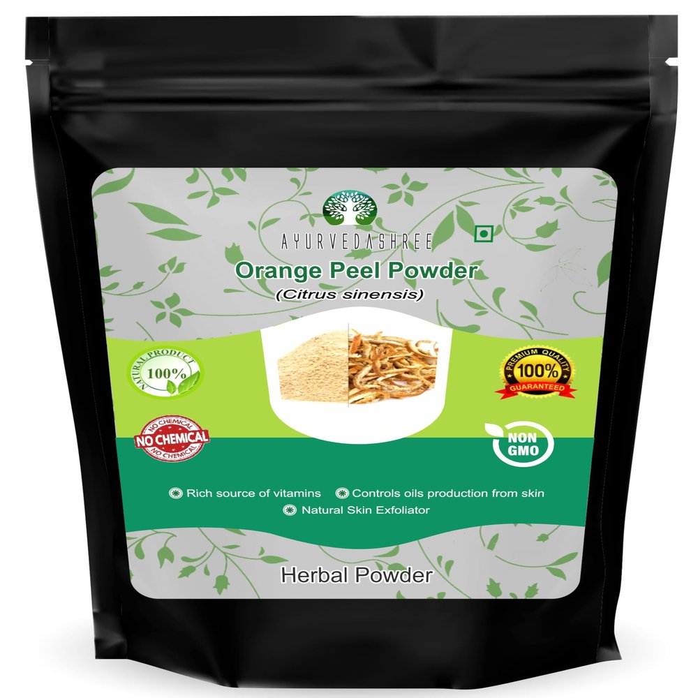 AYURVEDASHREE Orange Peel Powder 100 Gm | Skin and Nail Health - Rich Vitamins C and D - Powdered Citrus Peel Orange Powder - Vegan and Vegetarian Friendly | All Natural | Vegan | Non GMO |