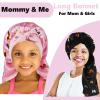 2 Pcs Long Kids Bonnets for Girls,Silky Satin Bonnet for Sleeping Kid, Bonnet for Kids' Braids,Long Hair view 2
